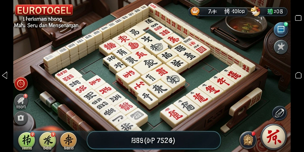 Screenshot game EUROTOGEL menampilkan aksi bermain Mahjong yang seru.