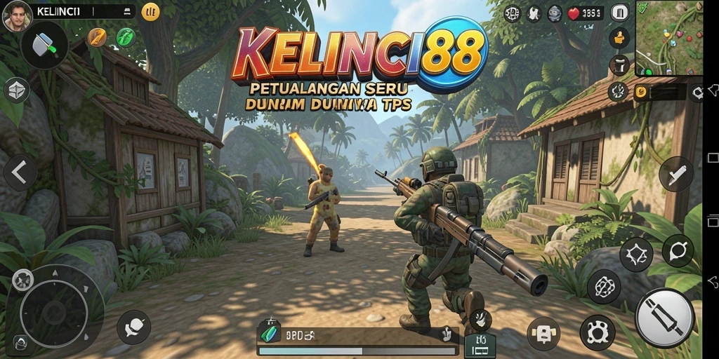 Tampilan gameplay seru KELINCI88 dalam aksi TPS.