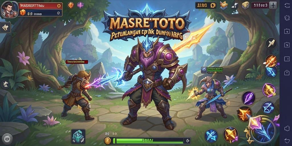 Tampilan gameplay <strong>MASRERTOTO</strong> yang epik dalam pertarungan seru.
