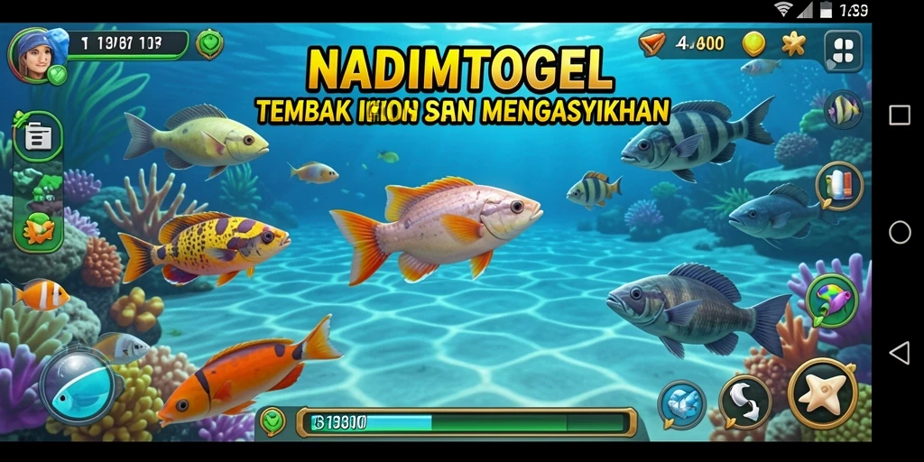 Tampilan gameplay NADIMTOGEL dengan aksi seru tembak ikan.
