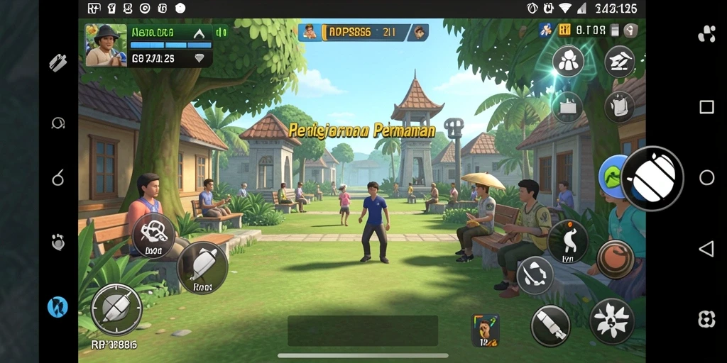 Screenshot utama RP886 menampilkan gameplay santai dan menyenangkan.