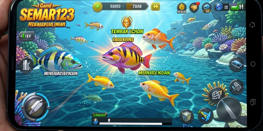 Screenshot SEMAR123 menampilkan aksi menangkap ikan yang seru dan grafis yang memukau.